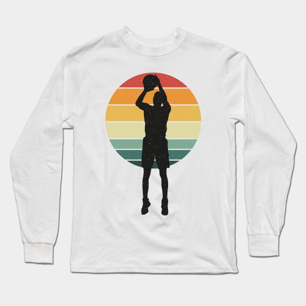 Basketball Vintage Long Sleeve T-Shirt by Tesszero